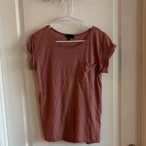 Topshop Dusty Rose Short Sleeve Pocket Tee